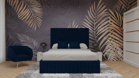 Dormitor Cairo Tapitat Dressing 250x200 3 Usi Alb