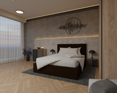 Dormitor Dallas Cu Pat Lotus Tapitat [3]