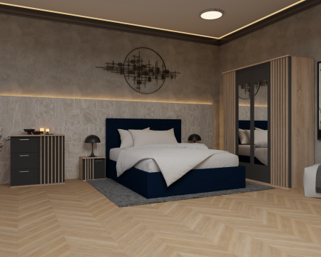 Dormitor Dallas Cu Pat Lotus Tapitat [2]