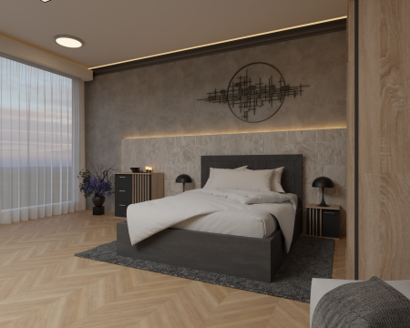 Dormitor Dallas Cu Pat Lotus Tapitat [2]