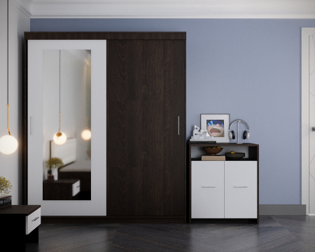 Dormitor Gossip Tapitat Wenge&Alb [2]