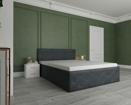 Dormitor Loki Tapitat cu Oglinda Alb&Gri [2]