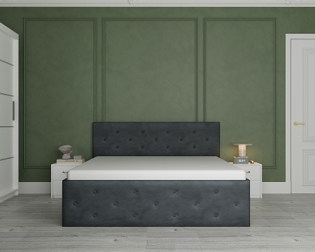 Dormitor Loki Tapitat cu Oglinda Alb&Gri [4]