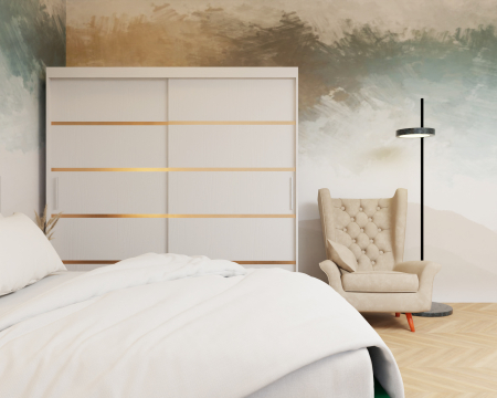 Dormitor Lotus Pat Tapitat Dressing 200x200 Alb 2 usi [4]