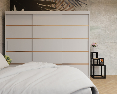 Dormitor: Lotus Pat Tapitat Dressing 250x200 Alb 3 usi  [4]