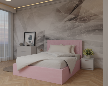 Dormitor: Lotus Pat Tapitat Dressing 250x200 Alb 3 usi  [2]