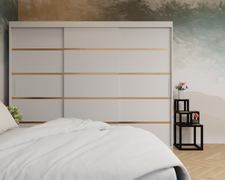 Dormitor: Lotus Pat Tapitat Dressing 250x200 Alb 3 usi  [4]