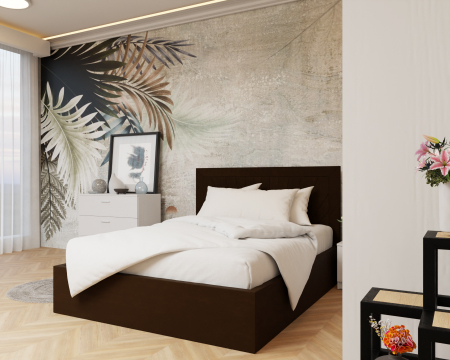 Dormitor: Lotus Pat Tapitat Dressing 250x200 Alb 3 usi Cu Oglinda [3]