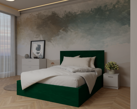 Dormitor: Lotus Pat Tapitat Dressing 250x200 Alb&Antracit 3 Usi [3]