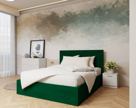 Dormitor: Lotus Pat Tapitat Dressing 250x200 Alb&Antracit 3 Usi cu Oglinda [3]