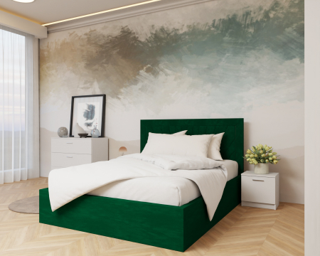 Dormitor: Lotus Pat Tapitat Dressing 250x200 Alb&Sonoma 3 Usi cu Oglinda [3]