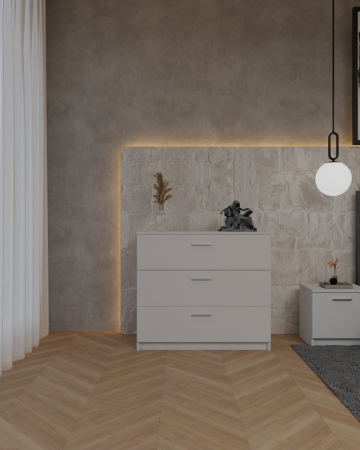 Dormitor Lotus Pat Tapitat Dressing 150x200 Alb 2 usi [3]