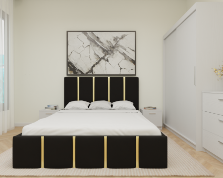 Dormitor MILANO Tapitat 2 usi Alb