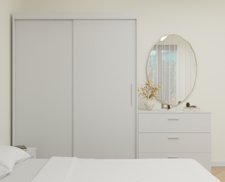 Dormitor MILANO Tapitat 2 usi Alb [3]