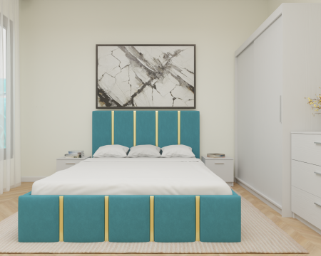 Dormitor MILANO Tapitat 2 usi Alb