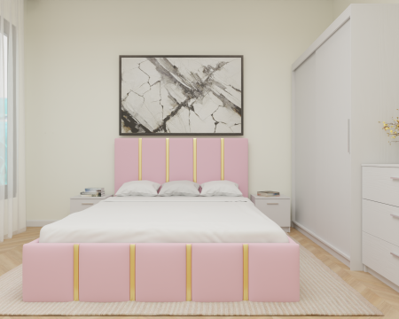 Dormitor MILANO Tapitat 2 usi Alb