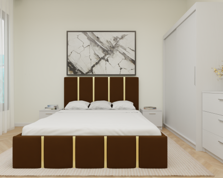 Dormitor MILANO Tapitat 2 usi Alb