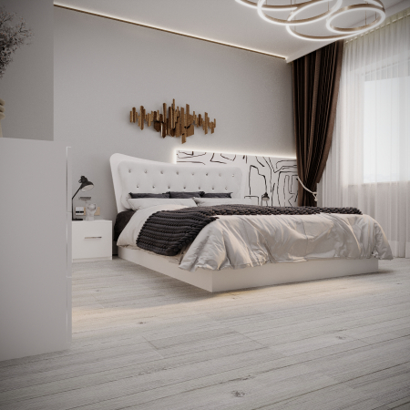 Dormitor Vista Tapitat 2 Usi Alb [2]