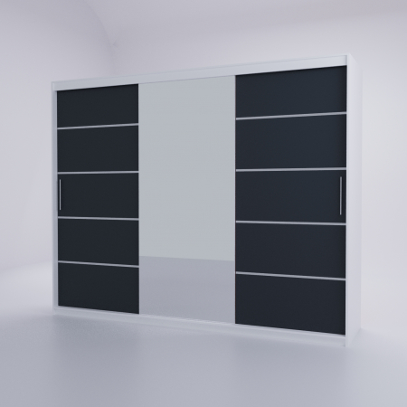 Dressing Nordis Cu Oglinda  Alb&Antracit [3]