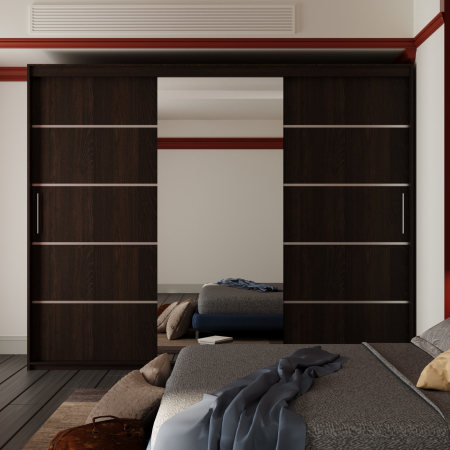 Mobila Dormitor - Dressing Nordis cu Oglinda Wenge