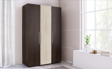 Mobila Dormitor - Dulap 3 Usi K100 Wenge&Sonoma