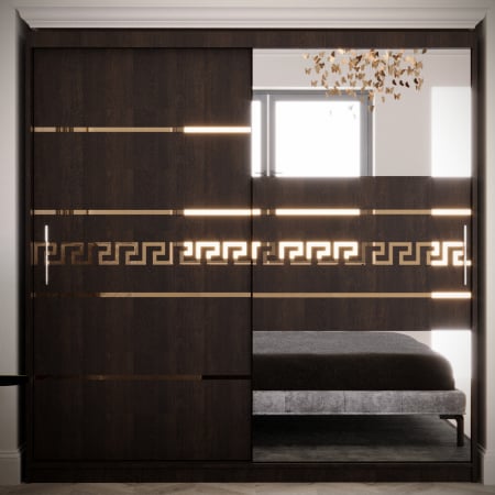 Dressing / Dulap - Dulap Venus Gold cu Oglinda Wenge 200*200