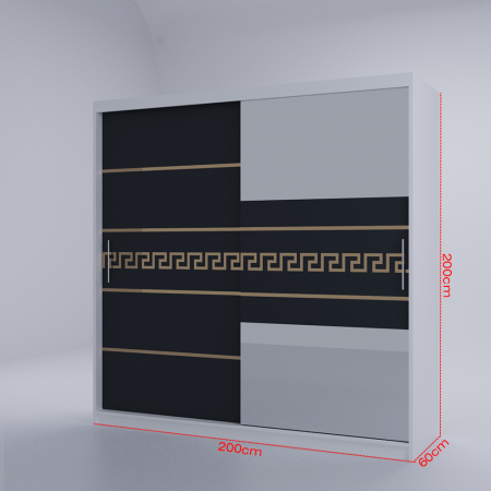 Dulap Venus Gold cu Oglinda Alb&Antracit 200*200 [4]