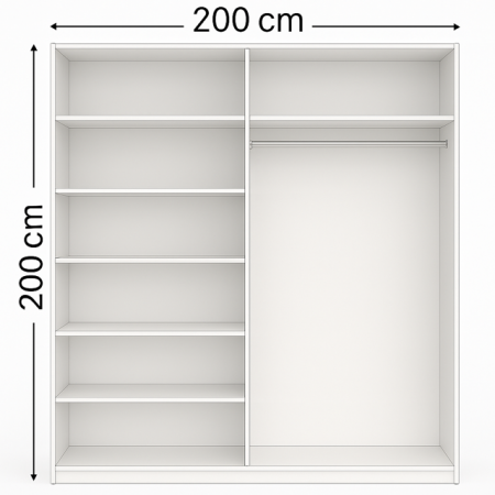Dulap Venus Space cu Oglinda 200*200 Wenge&Alb, [4]