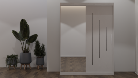 Mobila Dormitor - Dulap Venus Space 150x200 cu Oglinda Alb