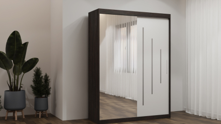 Dulap Venus Space cu Oglinda Wenge&Alb 150X200, [1]