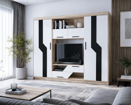 Seturi Living / Sufragerie - Mobila living Carmen sonoma + alb