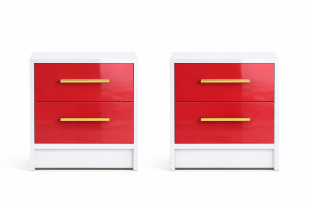 Noptiere cu sertare din mdf lucios