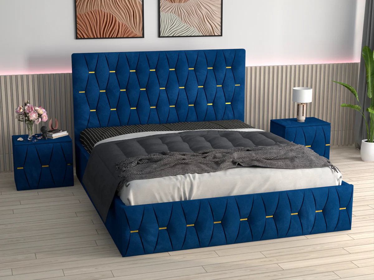 Pat Monaco Cu 2 Noptiere, Somiera Rabatabila