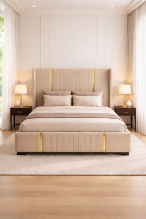 Patul Tapițat Hawaii cu Somieră Rabatabilă