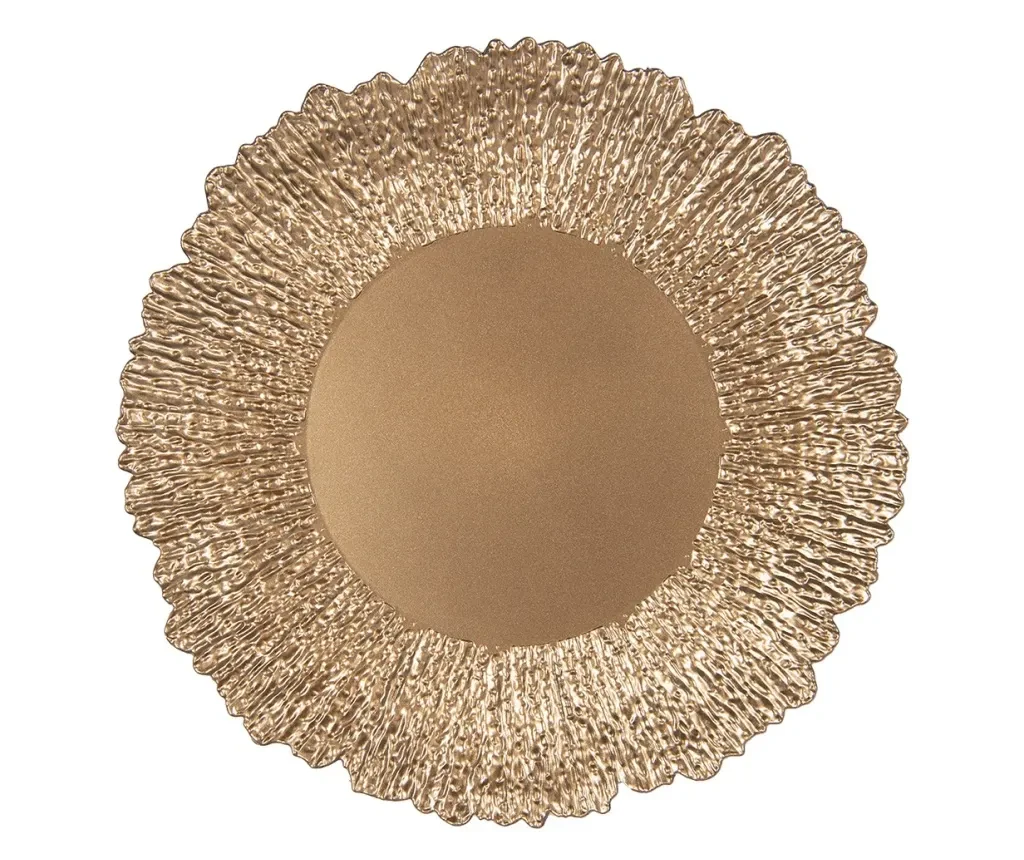 Aranjamente - PLATOU SUPORT FARFURII 33CM AURIU IDEAL ✔