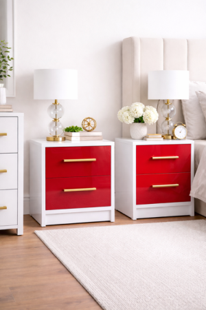 SET 2 Noptiere cu sertare din mdf lucios IULIA