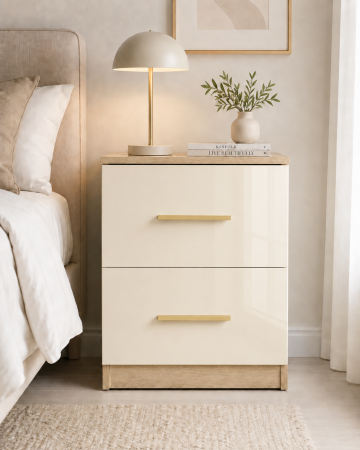 SET 2 Noptiere cu sertare din mdf lucios IULIA