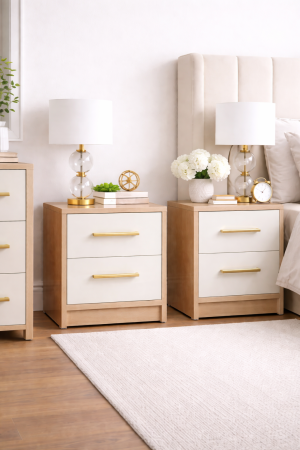 SET 2 Noptiere cu sertare din mdf lucios IULIA