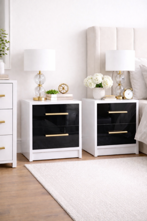 SET 2 Noptiere cu sertare din mdf lucios IULIA