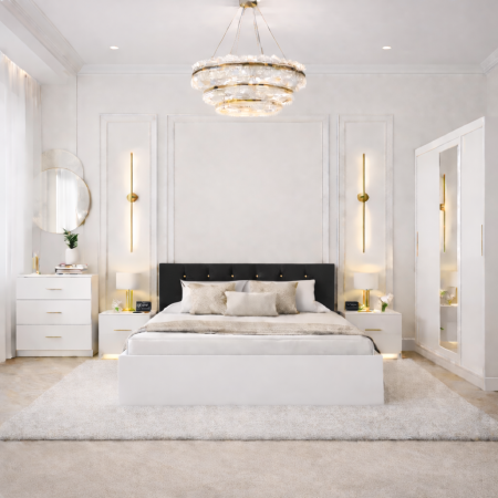 Set Dormitor Tapitat Nemira 3 usi