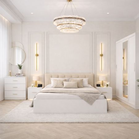 Set Dormitor Tapitat Nemira 3 usi