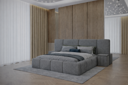 SET Pat ROYAL  cu 2 noptiere tapitate, calitate superioara ✔