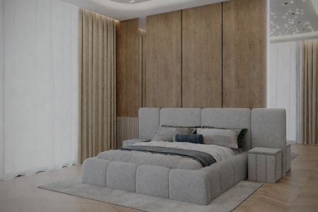 SET Pat ROYAL  cu 2 noptiere tapitate, calitate superioara ✔