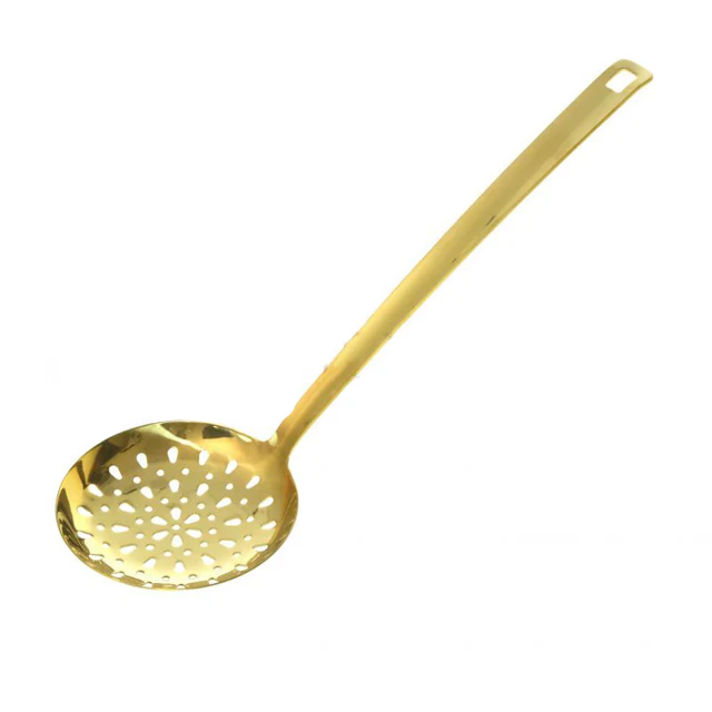 Set ustensile Bucatarie 2 PIESE , Polonic si Spumiera , Inox, Auriu✨ [1]