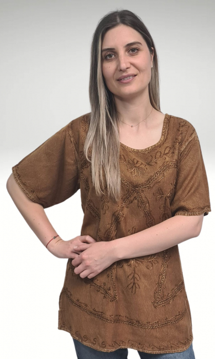 Bluza vascoza Stela culoare bej [2]