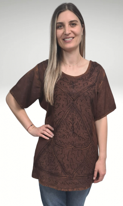 Bluza vascoza Stela culoare maro [3]