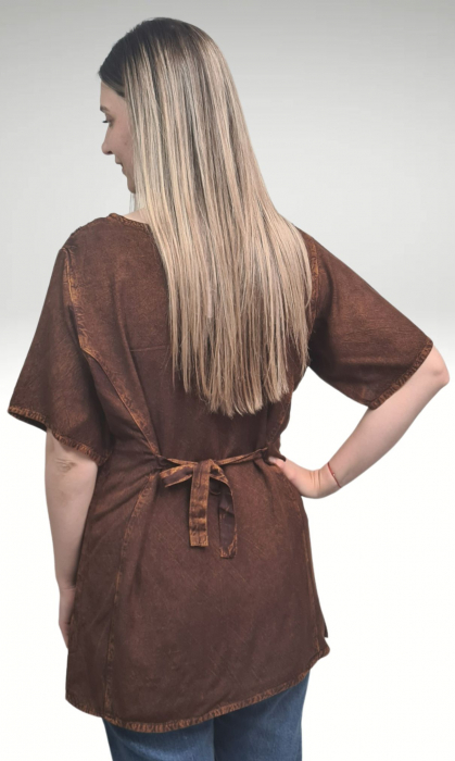 Bluza vascoza Stela culoare maro [2]