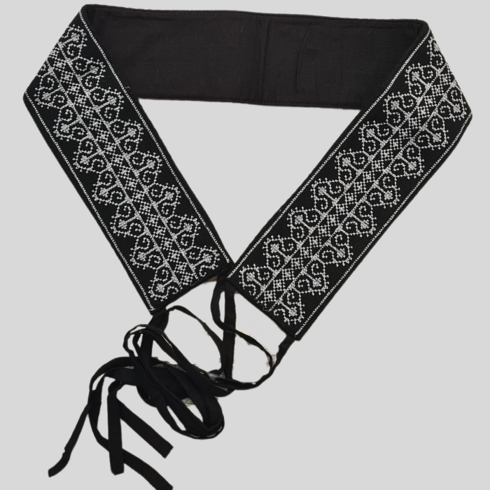 Brâu tradițional creasta broderie alb [2]