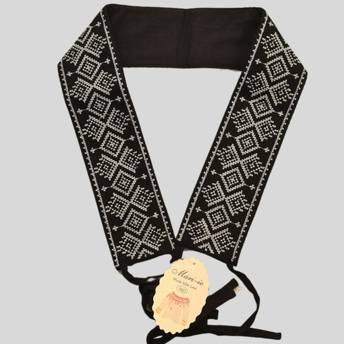 Brâu tradițional bradut broderie alb [2]