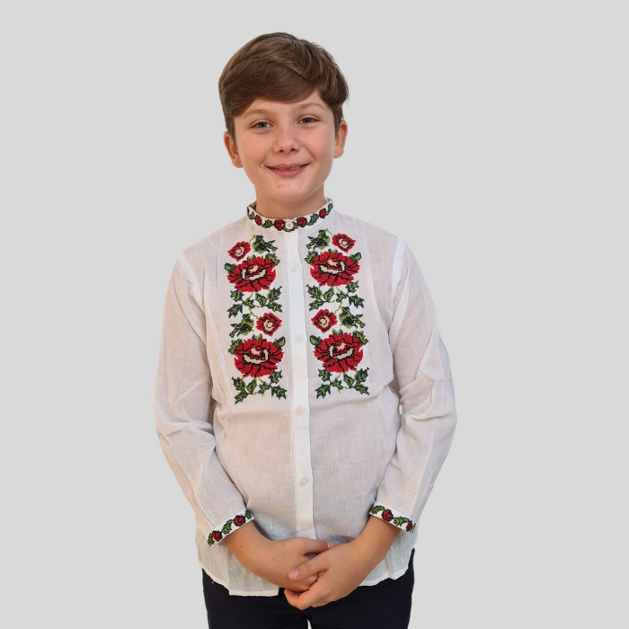 Cămașă băieți Damian broderie roșie [2]